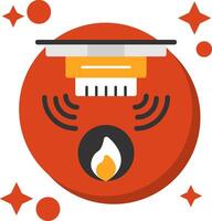 Fire Alarm Tailed Color Icon vector