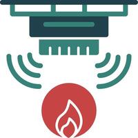 Fire Alarm Glyph Two Color Icon vector