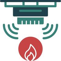 Fire Alarm Glyph Two Color Icon vector