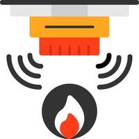 fuego alarma plano icono vector