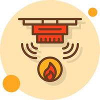 Fire Alarm Filled Shadow Circle Icon vector