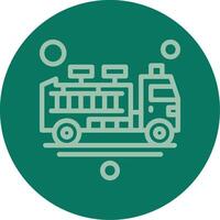 Fire Engine Line Multi color Icon vector