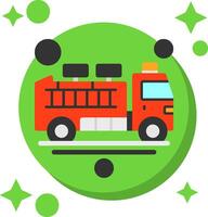 Fire Engine Tailed Color Icon vector