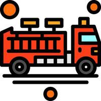 Fire Engine Line Filled Icon vector