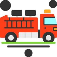 Fire Engine Flat Icon vector