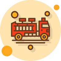 Fire Engine Filled Shadow Circle Icon vector