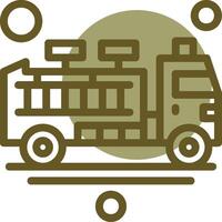 Fire Engine Linear Circle Icon vector