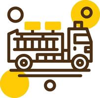 Fire Engine Yellow Lieanr Circle Icon vector