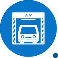 Elevator in parking garage Glyph Shadow Icon vector