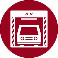 Elevator in parking garage Glyph Circle Icon vector