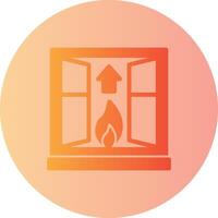 Fire Escape Gradient Circle Icon vector