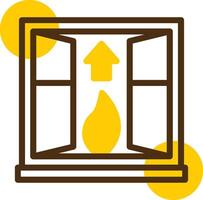 Fire Escape Yellow Lieanr Circle Icon vector