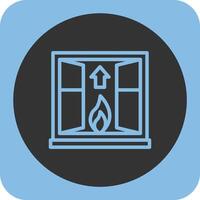 Fire Escape Linear Round Icon vector