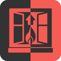 Fire Escape Red Inverse Icon vector