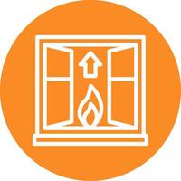 Fire Escape Outline Circle Icon vector