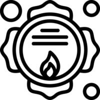 icono de línea de insignia de bombero vector