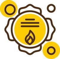 Firefighter Badge Yellow Lieanr Circle Icon vector