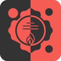 Firefighter Badge Red Inverse Icon vector