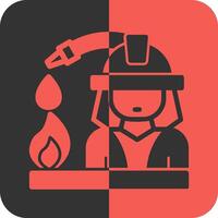 Fire Rescue Red Inverse Icon vector