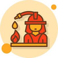 Fire Rescue Filled Shadow Circle Icon vector