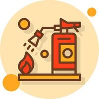 Fire Training Filled Shadow Circle Icon vector