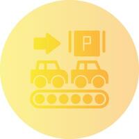 Escalator in parking garage Gradient Circle Icon vector