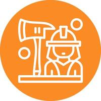 Firefighter Gear Outline Circle Icon vector