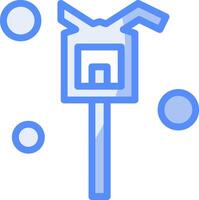 Fire Hydrant Wrench Line Filled Blue Icon vector