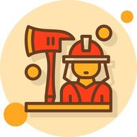 Firefighter Gear Filled Shadow Circle Icon vector