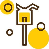 Fire Hydrant Wrench Yellow Lieanr Circle Icon vector