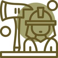 Firefighter Gear Linear Circle Icon vector