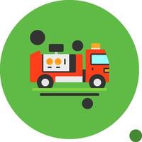 Fire Truck Pump Flat Shadow Icon vector