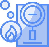 Fire Investigation Line Filled Blue Icon vector