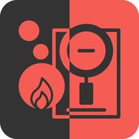 Fire Investigation Red Inverse Icon vector