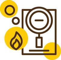 Fire Investigation Yellow Lieanr Circle Icon vector