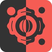 bombero parche rojo inverso icono vector