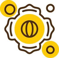 Firefighter Patch Yellow Lieanr Circle Icon vector