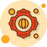 Firefighter Patch Filled Shadow Circle Icon vector