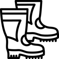 Firefighter Boots Line Icon vector