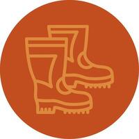 Firefighter Boots Line Multi color Icon vector