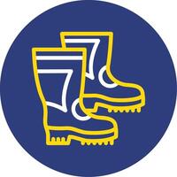 Firefighter Boots Dual Line Circle Icon vector