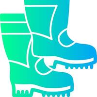 Firefighter Boots Solid Multi Gradient Icon vector