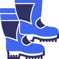 Firefighter Boots Solid Two Color Icon vector