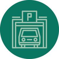 Pedestrian parking garage Line Multi color Icon vector