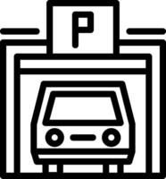 Pedestrian parking garage Line Icon vector