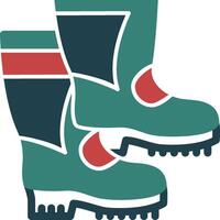 Firefighter Boots Glyph Two Color Icon vector