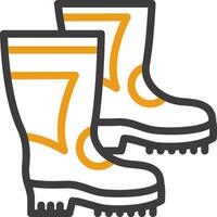 Firefighter Boots Line Two Color Icon vector