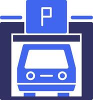 Pedestrian parking garage Solid Two Color Icon vector