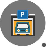 Pedestrian parking garage Flat Shadow Icon vector