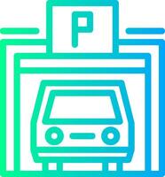 Pedestrian parking garage Linear Gradient Icon vector